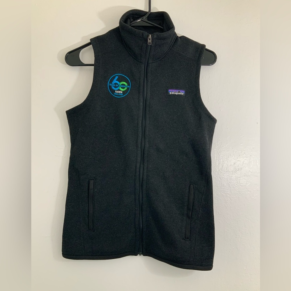 Patagonia Women black full Zipped Mock Neck Vest Sweater Size XS